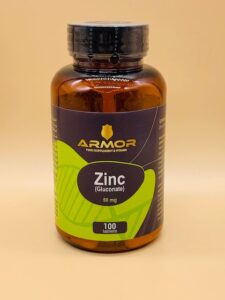 Zinc 50mg (Gluconate) 100 tablets by Armor